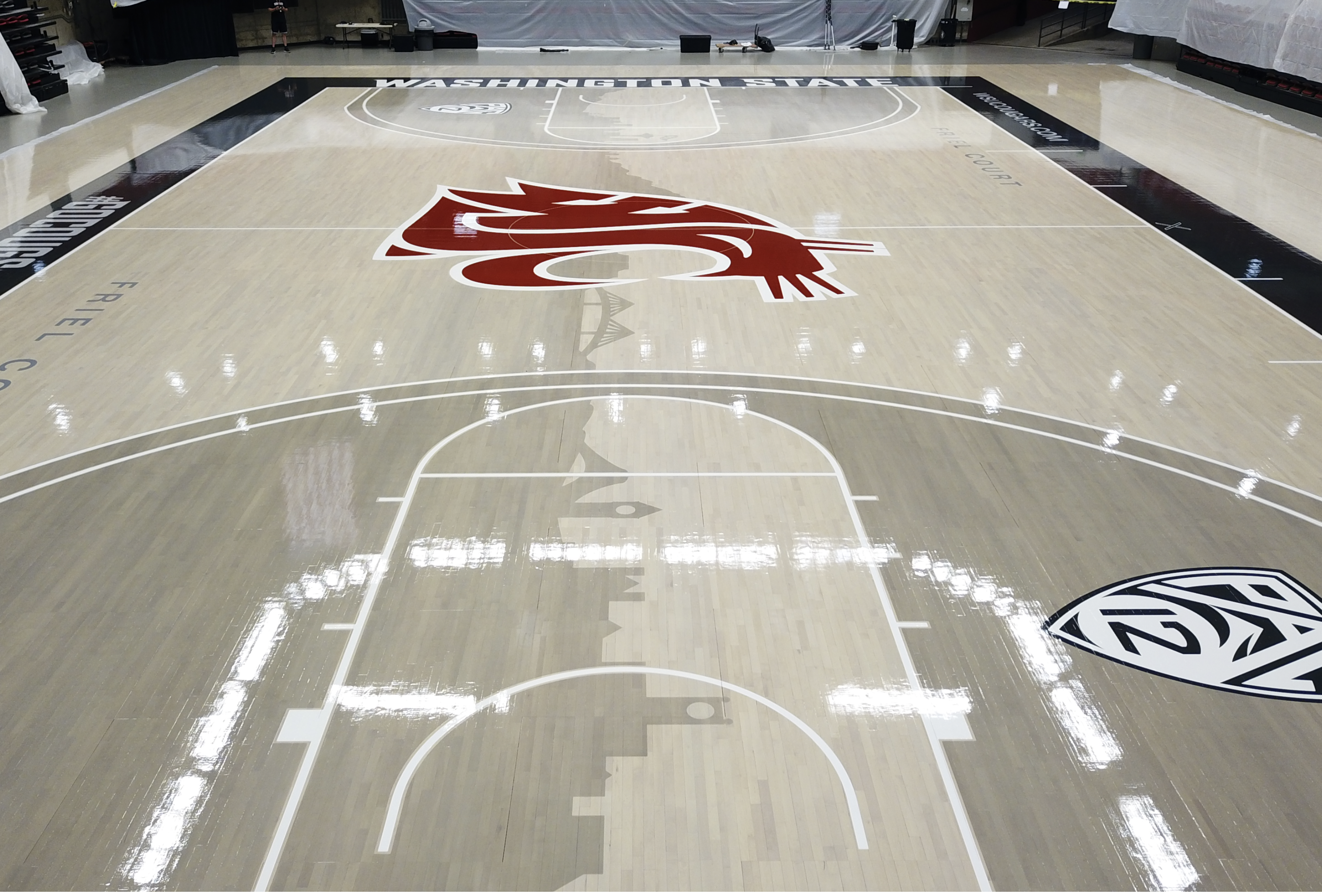 Washington State Cougars, Pullman, Washington - gray portable basketball gym floor by COURTSPORTS